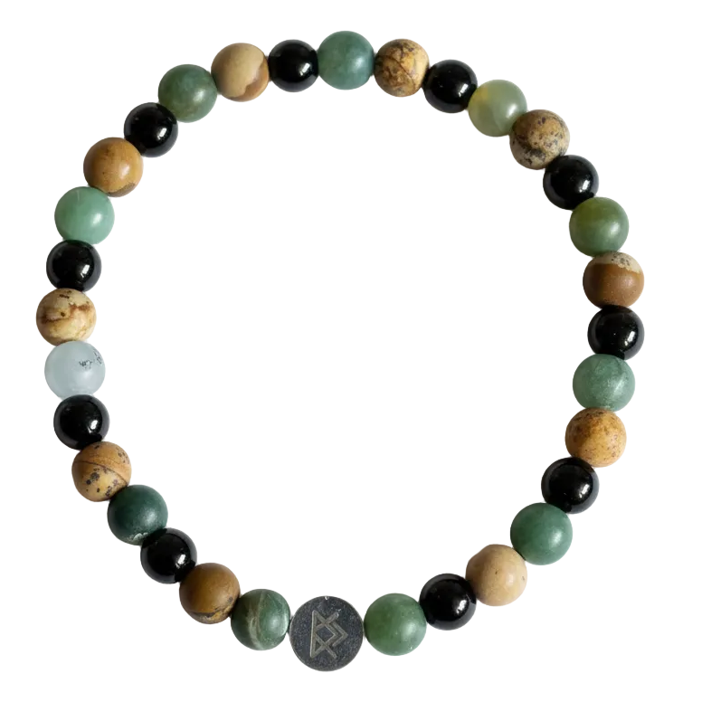 Pulsera aventurina rúnica - fondo blanco