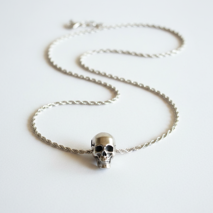 Colgante calavera con cadena turbillón