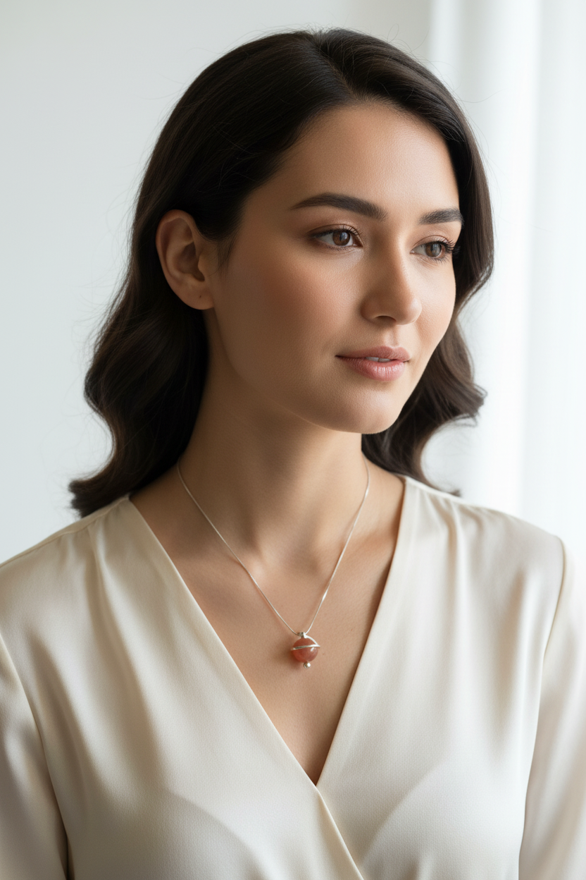 Colgante Saturno cornalina en modelo