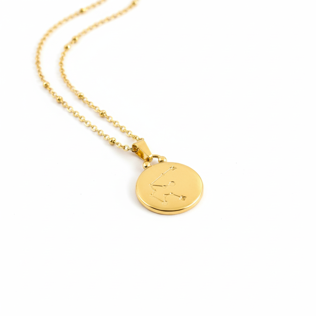 Collar dorado con constelación zodiacal