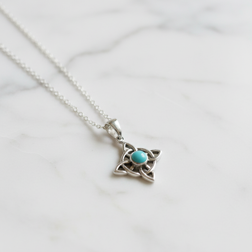 Collar nudo celta con turquesa - Versión 1