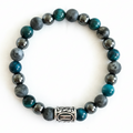 Pulsera con piedras verdes y grises mejorada