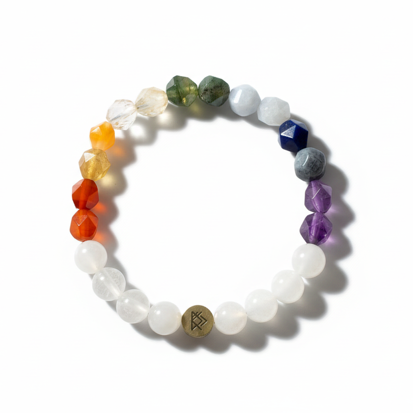 Pulsera de chakras con fondo blanco