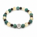 Pulsera Géminis con dije plateado