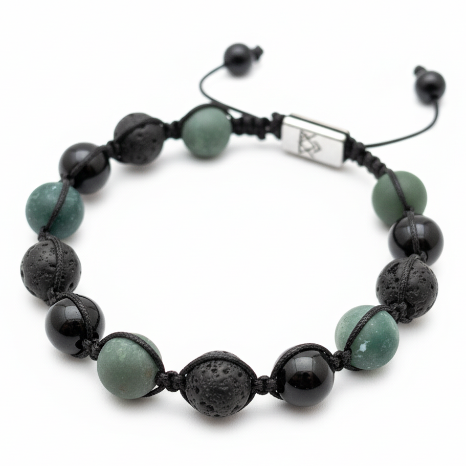 Pulsera MORGEN jade verde fondo blanco
