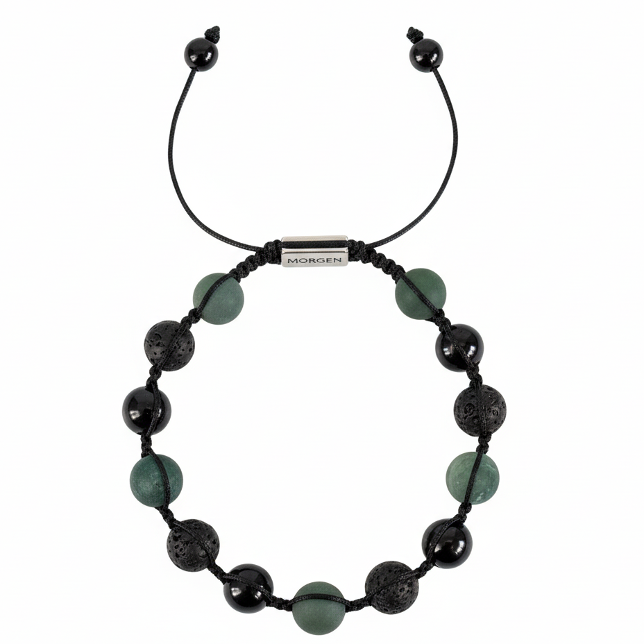 Pulsera MORGEN lava y jade verde