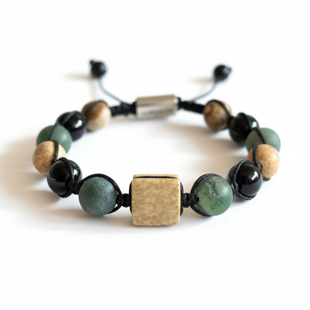 Pulsera natural verde - fondo blanco