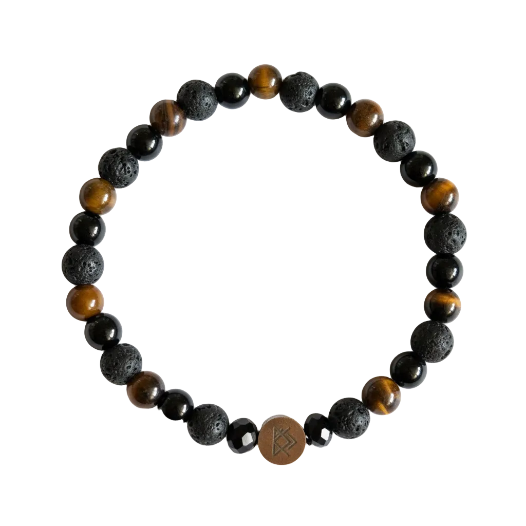 Pulsera negra con ojo de tigre mejorada